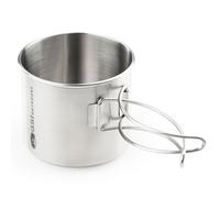 GSI Outdoors Gobelet en acier inoxydable avec poignée rabattable 591 ml 591 ml, 139 g, argent ; 68214