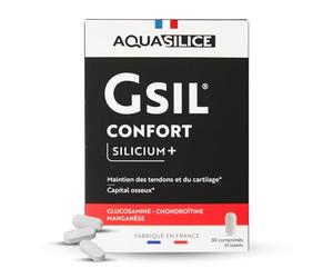 GSIL - Comprimés Confort Articualire & Capital Osseux - Glucosamine, Chondroïtine, Silicium organique & Manganèse - 30 jours de cure - Fabriqué en France