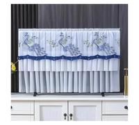 GSJNHY Couvertures de Télévision Lace TV Cover Desktop Wall Mounted LCD Turn On The Simple Hanging For Household Use Without Removing It(Deep green,105 x Height 65cm)
