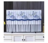 GSJNHY Couvertures de Télévision TV Cover Can Be Turned on Without Remove The Hanging Desktop Thin LCD Protective with Lace Simple(Color 01,74x45cm)