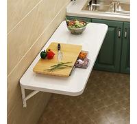 GSKDZG Bureau Mural Flottant Blanc Table Murale Rabattable pour Petits Espaces Table De Cuisine en Bois, Bureau D'ordinateur Multifonction, Charge Maximale 80kg(70x50cm)