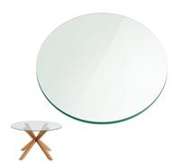 GSKDZG Plateau De Table À Manger en Verre Trempé De 6mm D'épaisseur, Protecteur De Table Rond De 28cm-100cm, Dessus De Tables De Remplacement pour Patio, Tables Basses(420mm (16.5in))