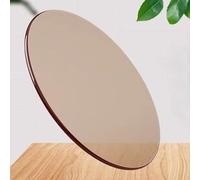 GSKDZG Plateau De Table À Manger Rond, Dessus De Table De Remplacement pour Tables Basse Marron, Protecteur De Tables en Verre Trempé De 6mm D'épaisseur, 28cm-100cm(540mm (21.2in))
