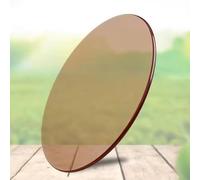 GSKDZG Plateau De Table De Salle À Manger Marron, Dessus De Table De Remplacement Rond en Verre Trempé, Protecteur De Tables Basse De 28cm-100cm, 6mm D'épaisseur(440mm (17.3in))