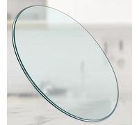 GSKDZG Plateau De Table en Verre Rond 50cm 60cm 80cm 90cm Dessus De Table en Verre Trempé Transparent pour Tables À Manger, Tables Basses, 6mm D'épaisseur(380mm (15in))