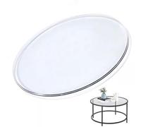 GSKDZG Plateau De Table en Verre Rond, Surface De Remplacement en Verre Trempé Transparent De 6mm D'épaisseur Dessus De Tables pour Table À Manger, Tables Basses(380mm (15in))