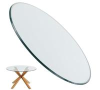 GSKDZG Plateau De Table en Verre Transparent 28cm-100cm Dessus De Table De Remplacement Ronde en Verre Trempé pour Tables À Manger, Tables Basses(380mm (15in))