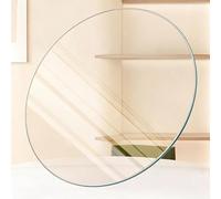 GSKDZG Plateau De Table en Verre Trempé Dessus De Table Transparent 50cm 60cm 80cm 90cm Plaque De Verre Rond pour Tables Basses Tables À Manger(380mm (15in))