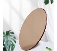 GSKDZG Plateau De Table Rond en Verre Trempé De 6mm D'épaisseur Protecteur De Table À Manger, Tables Basses, Dessus De Tables De Remplacement Marron(380mm (15in))