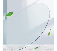 GSKDZG Plateau De Table Rond en Verre Trempé, Dessus De Table À Manger Transparente De 28cm-100cm, Protecteur De Tables De Remplacement De 6mm D'épaisseur(420mm (16.5in))