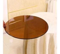 GSKDZG Plateau De Table Rond en Verre Trempé, Dessus De Table De Remplacement pour Tables Basses 50cm 60cm 80cm 90cm Protecteur De Tables Marron(380mm (15in))