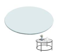 GSKDZG Plateau De Table Rond en Verre Trempé, Dessus De Tables De Remplacement en Verre Transparent pour Table À Manger, Tables Basses, Bords Polis Plats De 6mm D'épaisseur(380mm (15in))