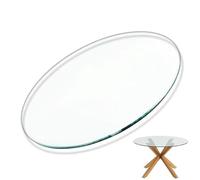 GSKDZG Plateau De Table Rond en Verre Trempé, Protecteur De Tables Transparent De 28cm-100cm pour Table À Manger, Dessus De Tables De Remplacement De 6mm D'épaisseur(480mm (18.8in))