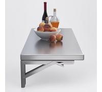 GSKDZG Table De Cuisine, Table Murale Rabattable en Acier Inoxydable Bureau D'ordinateur pour Petits Espaces, Bureau Flottant avec Supports(70x20cm)