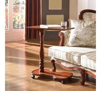 GSKDZG Table De Lit À roulettes, Table D'appoint en Bois, Tables De Lit Mobile en Forme De C pour Canapé, Bureau, Ordinateur Portable