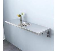 GSKDZG Table Pliante Murale en Acier Inoxydable, Table Murale Rabattable pour Petits Espaces, Cuisine, Salle À Manger, Bureau D'ordinateur Flottant avec Supports(70x35cm)