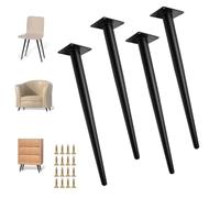 GSKFXJ 4 Pcs 30cm 40cm 80cm Pieds De Rechange De Meuble, Pieds De Table Réglable en Méta, Pieds De Support Coniques Inclinés pour Table À Manger/Bureau/Armoire/Canapé(Black+Gold,90cm/35in)