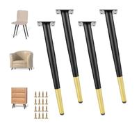 GSKFXJ 4 Pcs 30cm 40cm 80cm Pieds De Rechange De Meuble, Pieds De Table Réglable en Méta, Pieds De Support Coniques Inclinés pour Table À Manger/Bureau/Armoire/Canapé(Black,90cm/35in)