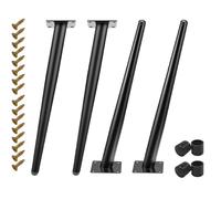 GSKFXJ 4 Pièces Pieds De Table en Métal 40cm 70cm 80cm Pieds De Meuble Inclinés Réglables, Noir Pied De Support pour Canapés, Cuisine, Armoires(Black,90cm/35in)