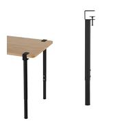 GSKFXJ 60-95cm Pieds De Bureau Réglables en Hauteur, Pieds De Serrage De Table pour Meubles De Bricolage, Pieds De Bureau De Salle À Manger en Forme De F, Aucun Poinçonnage Requis(Black,1 Pcs)