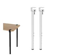 GSKFXJ 60-95cm Pieds De Bureau Réglables en Hauteur, Pieds De Serrage De Table pour Meubles De Bricolage, Pieds De Bureau De Salle À Manger en Forme De F, Aucun Poinçonnage Requis(White,2 Pcs)