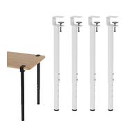 GSKFXJ 60-95cm Pieds De Bureau Réglables en Hauteur, Pieds De Serrage De Table pour Meubles De Bricolage, Pieds De Bureau De Salle À Manger en Forme De F, Aucun Poinçonnage Requis(White,4 Pcs)