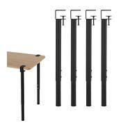 GSKFXJ 60-95cm Pieds De Bureau Réglables en Hauteur, Pieds De Serrage De Table pour Meubles De Bricolage, Pieds De Bureau De Salle À Manger en Forme De F, Aucun Poinçonnage Requis(Black,4 Pcs)