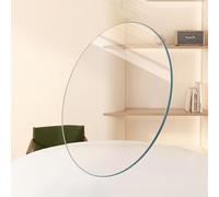 GSKFXJ 90cm Plateau De Table De Verre Trempé Rond, Plaque De Verre Transparent pour Table De Salle À Manger, Remplacement du Plateau De Vitre(80CM(31.5IN))