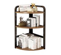 GSKFXJ Bibliothèque De Bureau À 3 Couches en Bois, Etagere Rangement d'angle, Étagère De Bureau Simple pour Livres CD Magazines(Black,25x25x65cm)
