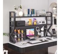 GSKFXJ Bibliothèque De Bureau en Métal, Etagere Rangement À 3 Couches pour Ordinateur, Étagère De Bureau pour Dortoir,Cuisine,Chambre À Coucher(3-Tier 75 * 25 * 99cm)