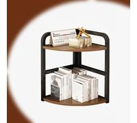 GSKFXJ Bureau Etagere d'angle en Bois, Organisateur De Support De Livre De Bureau, Étagère De Présentoir Autoportante pour Chambre À Coucher(2-Tier 25x25x43cm)