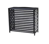 GSKFXJ Cache Climatiseur Exterieur en Bois Massif, Cache De Protection pour Unités Extérieures, Cache De Protection pour Climatisation(Black,43.3x19.6x33.4in)