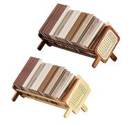 GSKFXJ Étagère Bureau À Poser sur Bureau, Etagere Rangement en Bois Petite, Organisateur De Support De Livre pour Dortoir/étude(Natural)