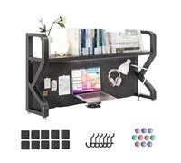 GSKFXJ Étagère De Bureau pour Ordinateur, Bibliothèque Rangement De Bureau en Métallique, Bibliothèque Présentoir pour CD,Magazines,dortoir(2-Tier 75 * 25 * 71cm)