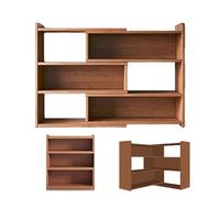 GSKFXJ Étagère Organisateur De Bureau Extensible, Étagère De Rangement en Bois À 3 Niveaux, Bibliothèque De Bureau pour CD/Magazines/Livres(L:40-70cm)