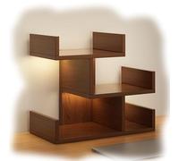 GSKFXJ Étagère Présentoir De Bureau, Étagère À Poser De Rangement en Bois, Support De Rangement De Livres De Table, Organisateur De Table(Brown,34 * 16 * 36cm/13.4 * 6 * 14in)