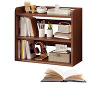 GSKFXJ Etagere Rangement en Bois, Bibliothèque De Plan De Travail, Bureau Etagere avec Organisateur pour Étude/Salon/Chambre À Coucher(3-Tier 40x20x65cm)