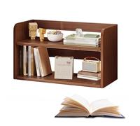 GSKFXJ Etagere Rangement en Bois, Bibliothèque De Plan De Travail, Bureau Etagere avec Organisateur pour Étude/Salon/Chambre À Coucher(2-Tier 40x20x40cm)