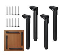 GSKFXJ Lot De 4 Pieds De Table Pliants 15cm-70cm Pieds De Meubles en Métal avec Charnières Verrouillables, Pattes De Remplacement Pliables pour Canapé, Commode(65CM/25.6in)