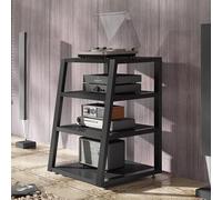 GSKFXJ Meuble HiFi avec 2 3 4 Étagères en Bois pour Support Chaine HiFi, Console De Composants Audio-vidéo, Platine Vinyle, Meuble Imprimante(Black,4 Tier)