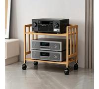 GSKFXJ Meuble Multimédia AV Mobile 2/3 Etagères Étagère Multimédia avec Étagères Réglables en Hauteur, Support Multimédia AV pour Lecteurs DVD(Log,2-Tier 55x38x53cm)