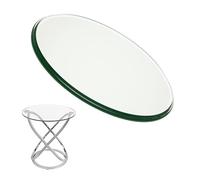 GSKFXJ Plateau De Table Rond en Verre Trempé, 28-98cm Dessus De Table Vitre Résistant Aux Chocs, Protection De Table en Verre pour Table De Salon(520mm (20in))