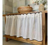 GSKFXJ Rideau D'Étagère De Cuisine, Rideaux Placard Auto-Adhésif, Rideau en Simili-Lin pour sous Evier, Meuble Rideaux Cuisine(80cm*120cm)