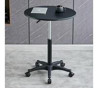 GSKFXJ Table D'appoint De Lit Réglable en Hauteur, Table De Canapé Mobile Portable, Table À Café avec roulettes, Table Basse Montage Facile(Black,Round)
