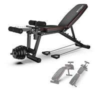 GSKJJT Banc Musculation Complet Inclinable Réglable avec Dossier en 5 Positions & 2 Sangles D'Entraînement 220Kg Capacité de Poids Banc Inclinable Unisex-Adult