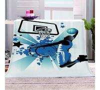 GSKOQD Couverture Lit 3D Joueur De Basket-Ball Plaid Polaire 130x150Cm Adulte Douce Flanelle Couverture Lit 2 Personnes en Microfibre, Chaude Plaid Jeté De Canapé, Peluche Couverture Personnalisée