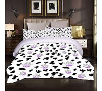 GSKOQD Ensemble De Literie 3 Pièces King Size 220X240Cm Housse De Couette Et 2 Taies d'oreiller 3D Vaches Noires Et Blanches Print Doux Couverture De Lit Microfibre avec Fermeture À Glissière
