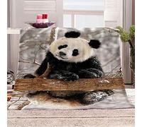 GSKOQD Plaid Polaire pour Adultes d'enfants Canape Couverture Polaire Pandas Animaux Imprimée Motif Couverture Lit en Flanelle 1 Personne Hiver 180X220Cm Microfibre Douce Et Chaude