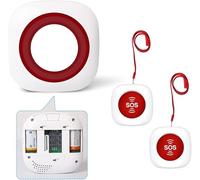 GSM Smart Wireless Pager Bouton d'appel Alarme SOS Système d'urgence Appel Infirmière Signal sonore Home Alert Security (1 récepteur + 2 SOS émetteur)