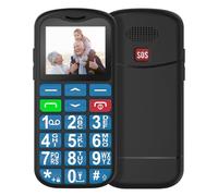 GSM Téléphone Portable Senior Débloqué avec Grandes Touches Volume Élevé Écran de 1,77 Pouces Bouton SOS Lampe Torche Dual SIM Réveil Radio FM Batterie 800 mAh, Bleu (Station de Charge non Incluse)
